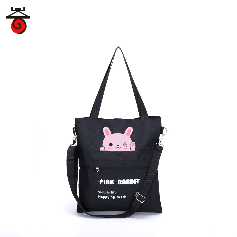 

New Women Simple Shopping Bag Elegant Canvas Handbags Fashion Ladies Shoulder Bags Casual Shopping Tote Cute Girls Handbag, Black