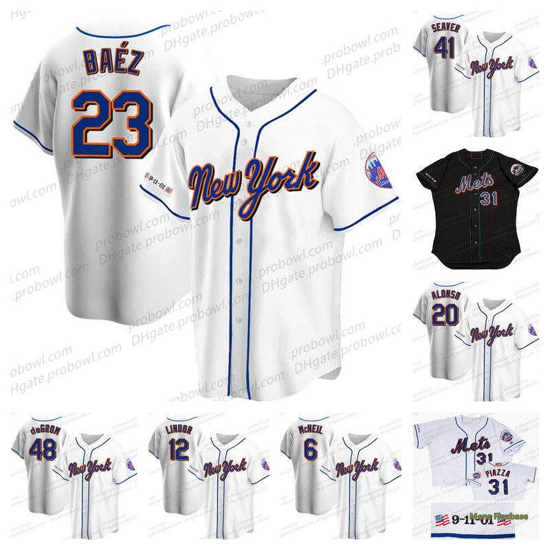 

23 Javier Baez 9-11-01 Mets Jersey Jacob deGrom Francisco Lindor Pete Alonso Mike Pizza Carrasco Cano McNeil Syndergaard Edwin Diaz Stroman Familia Smith, Kids/cool base