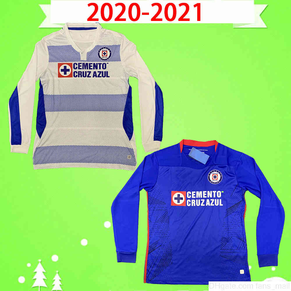 

long sleeve 2020 2021 Cruz Azul soccer jersey Liga MX home 20 21 away football shirt uniform Mexico Mens camiseta de fÃºtbol full sleeve, Black