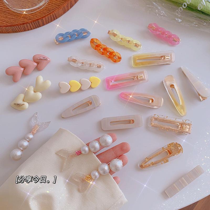 

Hair Accessories Fashion Women Jelly Chain Love Heart Hairpins Girl's Hairclip