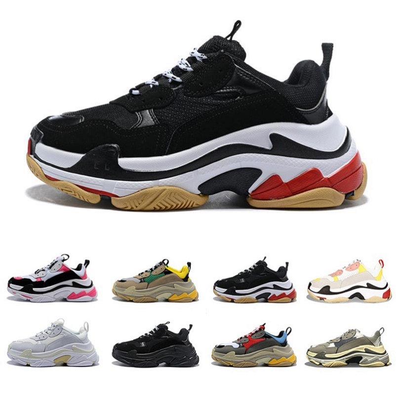 

fashion high quality 17FW Triple s running Dad Shoes for men women black red white green Multi-Color tennis increasing sports sneakers 36-45, Color#5