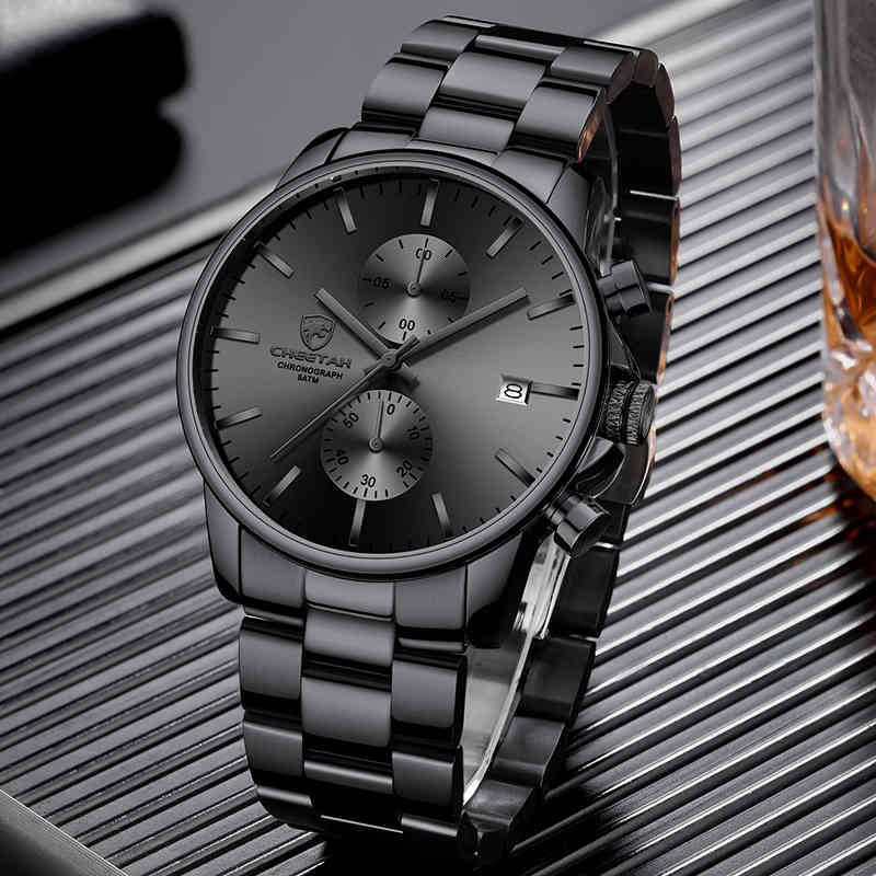 

Mens Watches CHEETAH Top Brand Luxury Business Casual Watch Men Waterproof Quartz Wristwatches Chronograph Relogio Masculino 210517, Steel silver blue