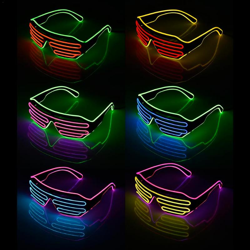 

Double-colored Flashing Eyeglass Party Wire LED Light Glasses Halloween Fluorescent Luminous Glowing Decorations Decoration