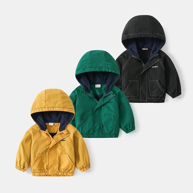 

Jackets Autumn Waterproof Windbreaker For Boy Baby Trench Coat Kids Polar Fleece Children Clothing Girls Thick Outwear 2-6Y, Blue;gray