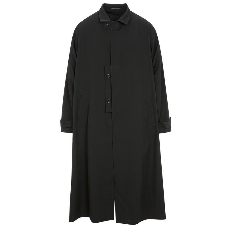 

Men' Trench Coats Autumn And Winter Clothing Contracted Stand Collar Black Long Windbreaker Coat