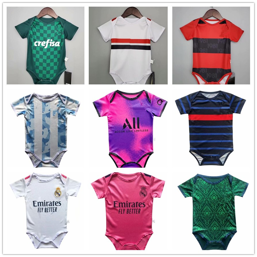 

Baby jersey2021 high quality toddler football shirt 6-18 months soccer Crawling suit, Black
