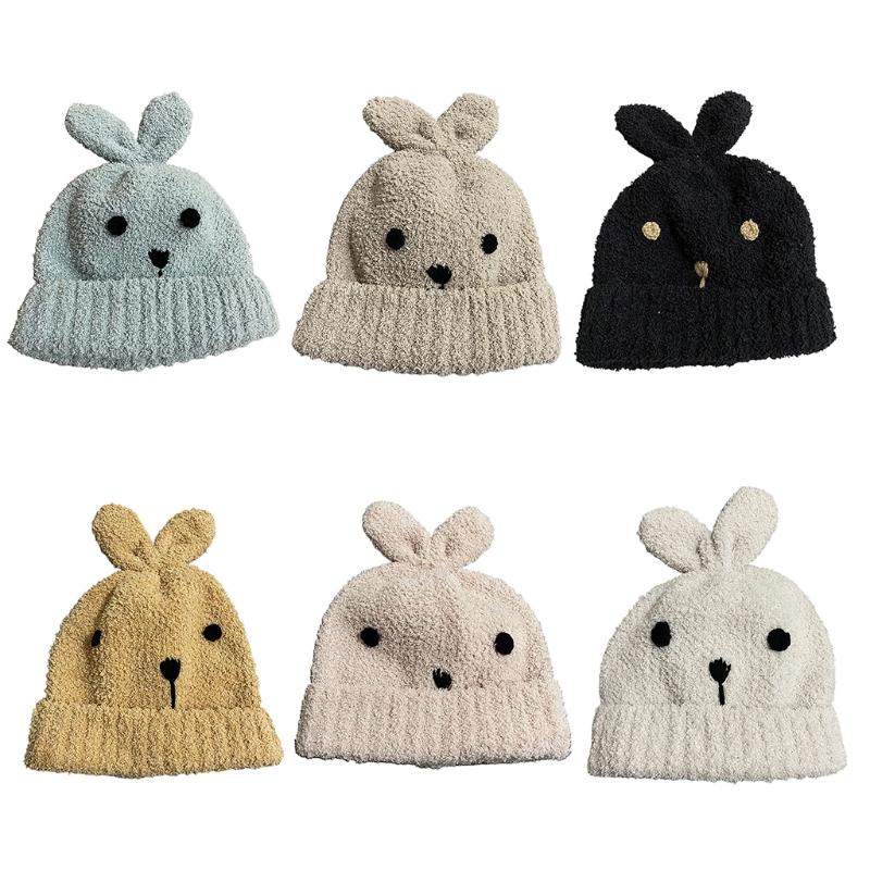 

Berets 2021 Warm Women's Beanie Hat With Ears Winter Outdoor Cotton L5YB, White