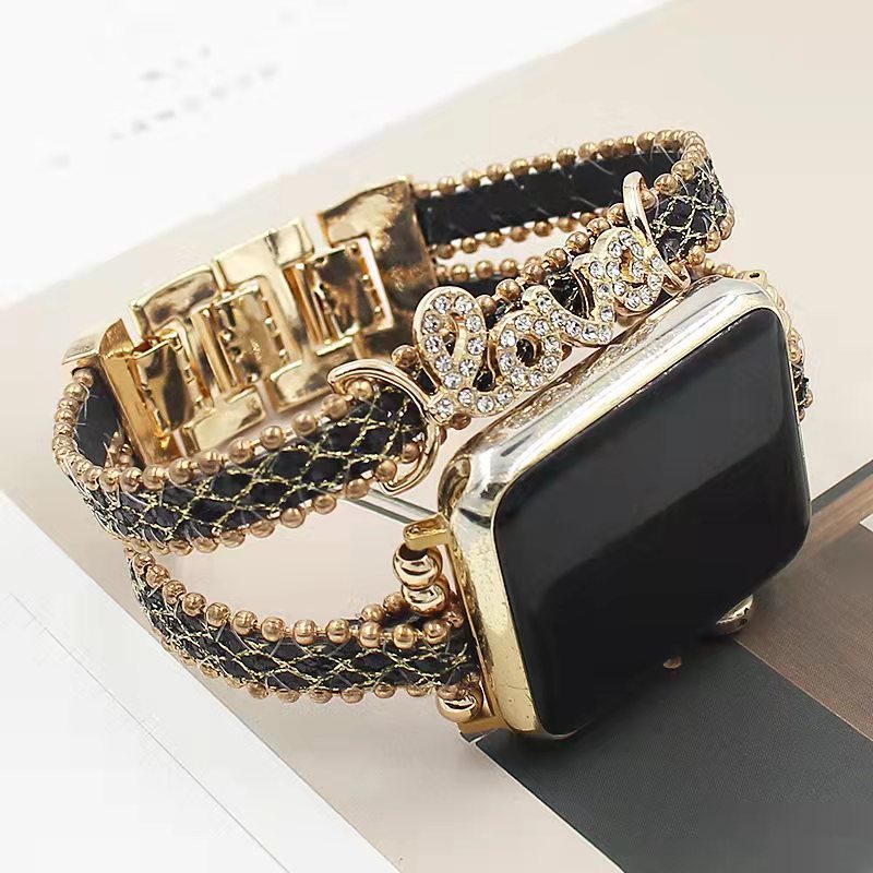 

Women Jewelry Bracelet Band for Apple Watch 40mm 44mm 41mm 45mm Creative Diamond Wrist Strap for iwatch series 7 6 SE 5 4 3 220214