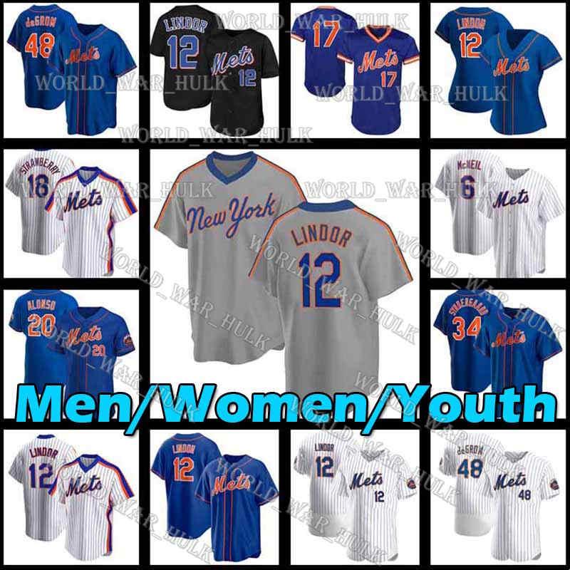 

Men Youth Women Kids 30 Michael Conforto 12 Francisco Lindor 20 Pete Alonso Mike Piazza 67 Seth Lugo 9 Brandon Nimmo Baseball Jerseys, Blue;black
