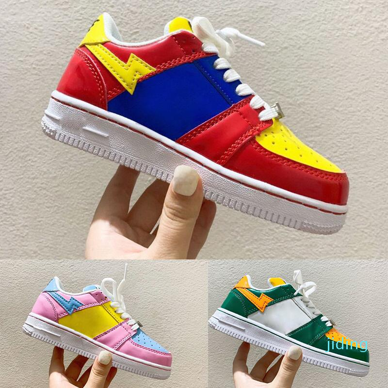 

Green Yellow Childrens Concepts Deliver Exclusive Baped Stas X Aforce 1 Footwear One Trainers Kids Sport Shoes Boy Girls 1 Sneakers, Red