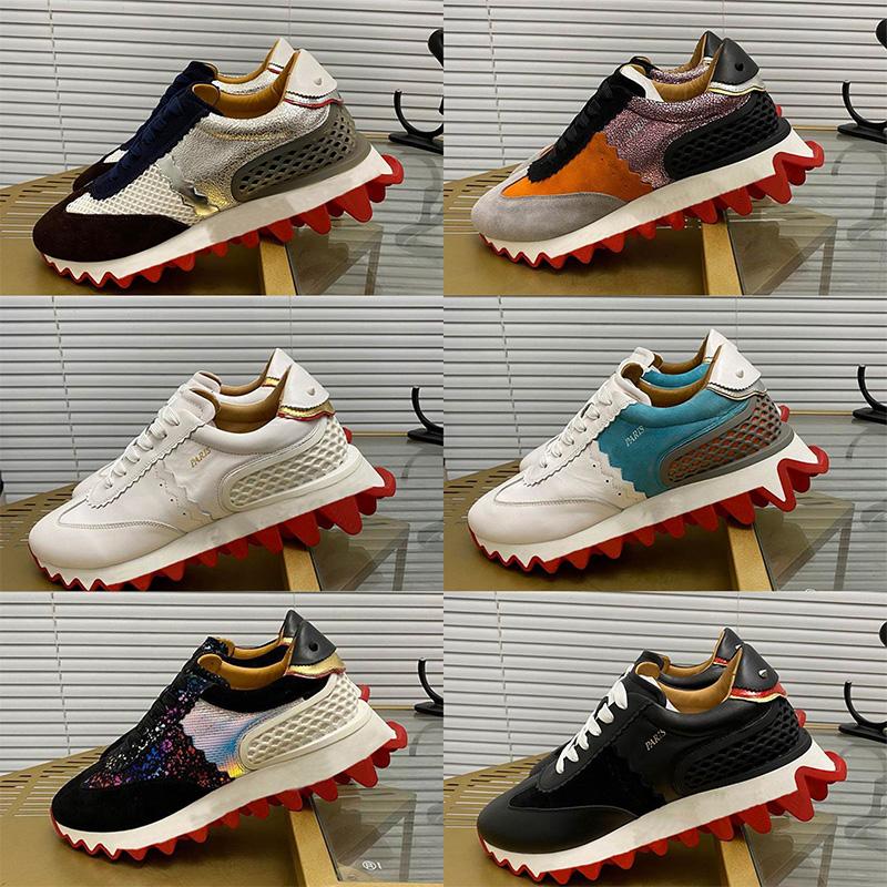 

Men Red Bottoms Triple Casual Shoes Reglisse Orlato Flat Mens Low Top Dress Party Walking Shoe Fashion Reds Bottom Sports Sneakers, Black