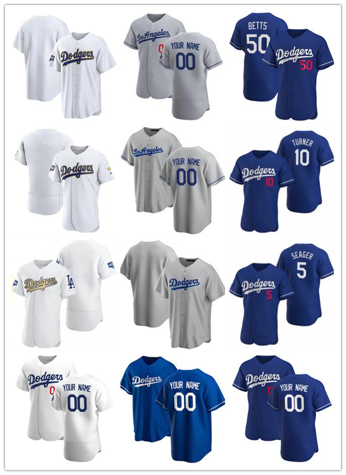 

Custom Jersey Mens women youth Los Angeles Dodgers 50 Mookie Betts 5 Corey Seager 10 Justin Turner 22 Clayton Kershaw Baseba, Blue;black