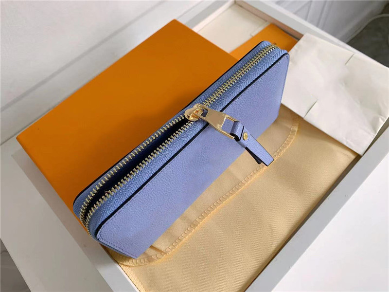 

2021 Design Blue sweet Wallet Women Long style Purses Card Holder womne's classic Purse Ladies Coin Pouch Multicolor zipper wallets, Multi blue #80402
