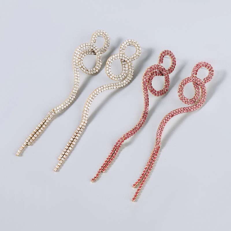 

Dangle & Chandelier JIJIAWENHUA Rhinestone Long Tassel Claw Chain Pendant Women's Earrings Dinner Party Wedding Statement Jewelry Accessorie, Silver