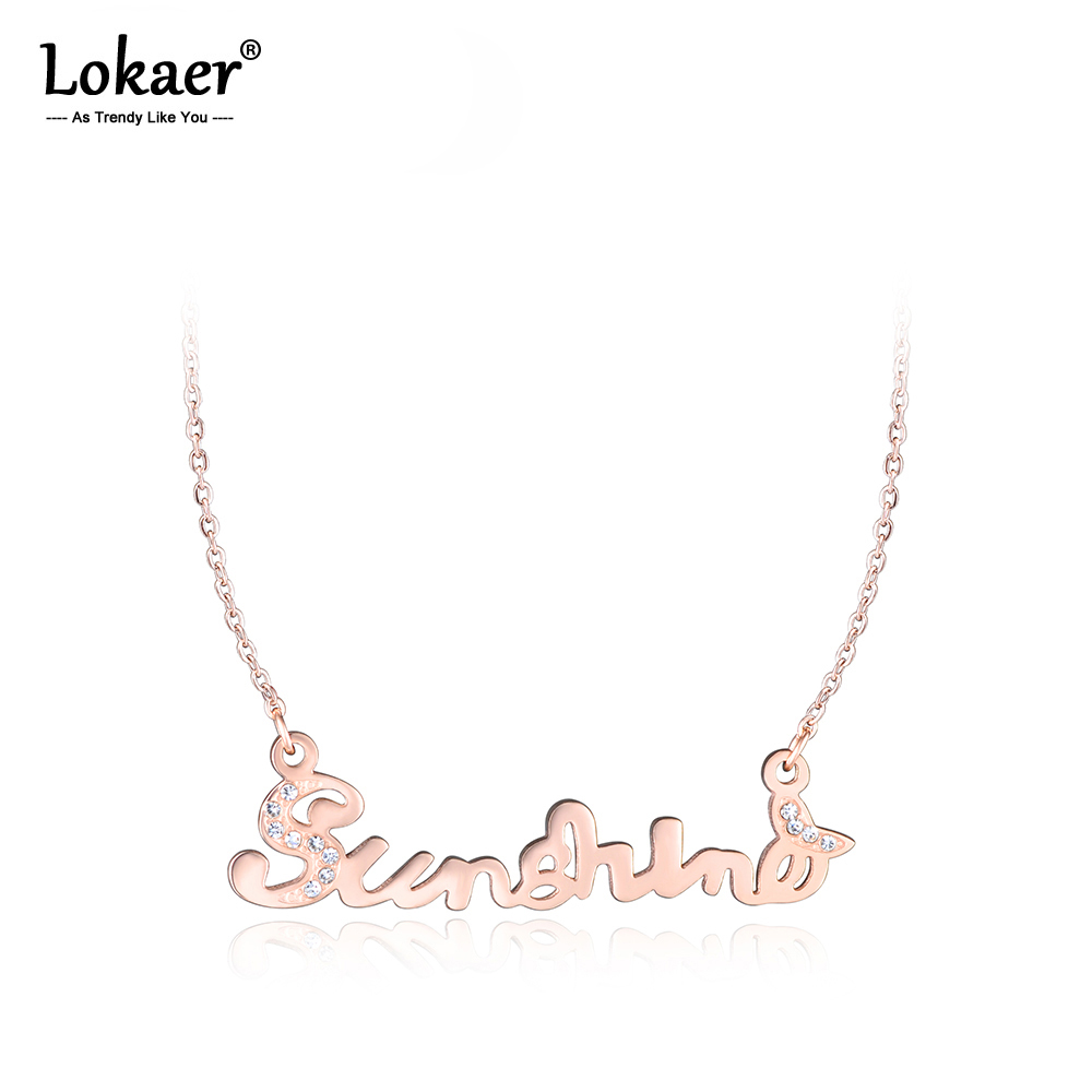 

Lokaer Rose Gold Chokers Neckalce Sunshine Mosaic Rhinestone Stainless Steel Pendant Necklaces Jewelry For Mother's Day N17021