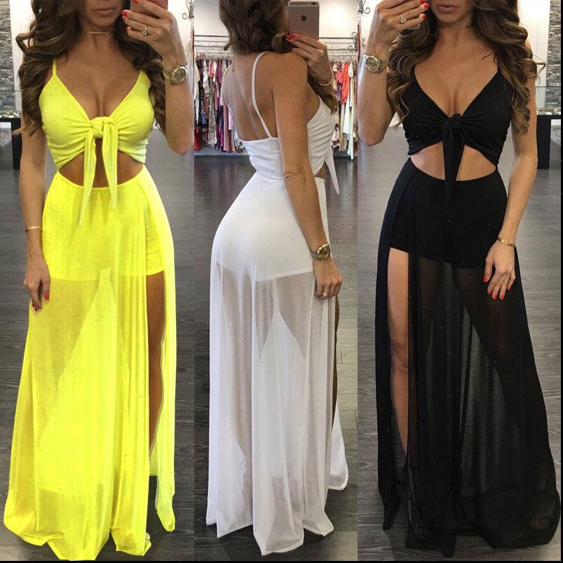 

summer boho long maxi women dress evening solid party beach sundress sleeveless, Black;gray