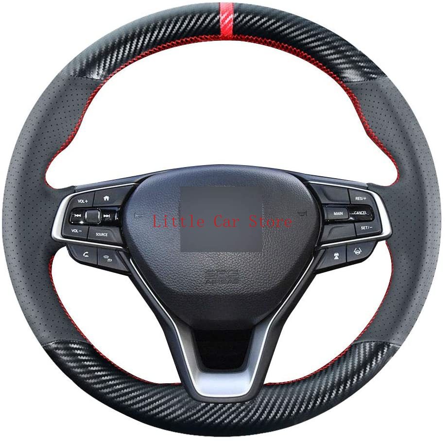 DIY Stitching Carbon Fiber Steering Wheel Cover For Honda Accord 10th 2018-21 Insight 2019-2021 Leather Interior Accessories-image-725499888
