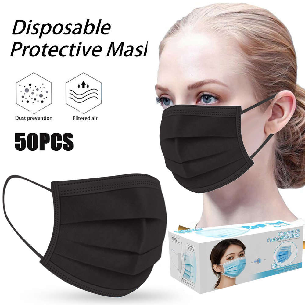 

Air Purifying Face-mask Cover 3 Layer Mouth 50 Pcs Pink/black Mascarillas Halloween Cosplay Mask Masque Mascaras Mondmasker
