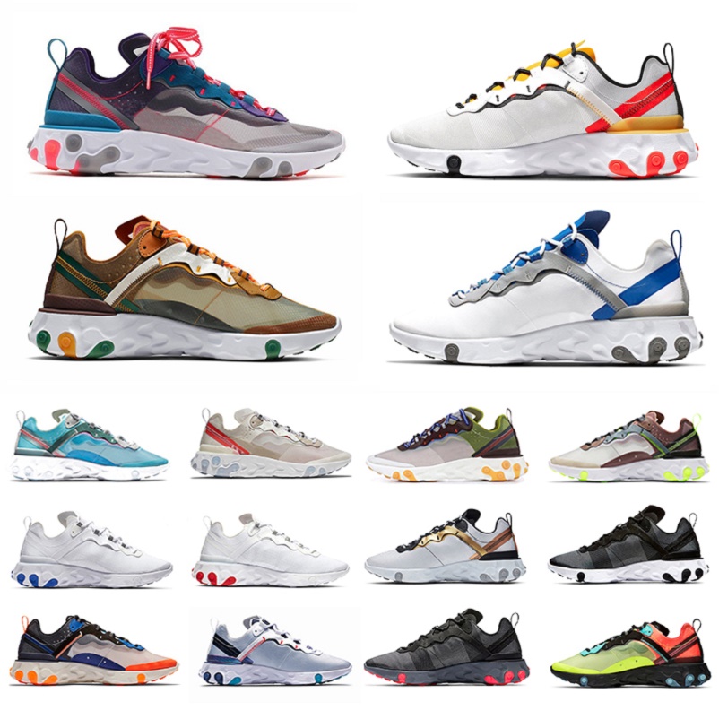 

fashion Black White Schematic React Element 87 55 Mens Running Shoes Script Grey Moss Women Men Trainer Sports Sneakers, #55 purple and pink