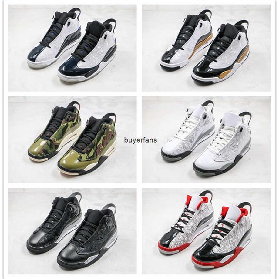 

New DUB ZERO DMP Camo Oreo White Cement Men Basketball Shoes Grey Black Gold Red laser-etching sport shoes mens trainersa36