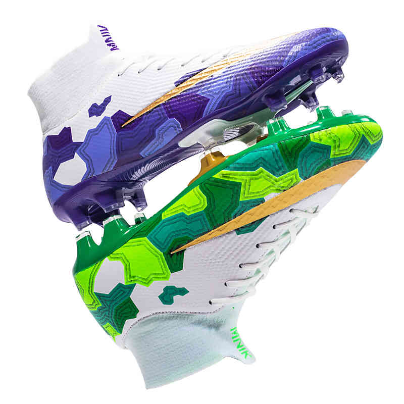 

Outdoor Soccer Shoes Football Boots for Man Breathable AG/TF Sole Sneakers Mens Kids Cleats Original 210615, Blue orange