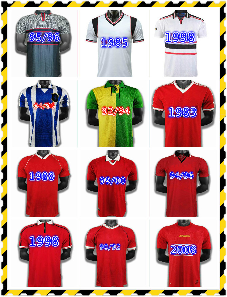 

Retro Man utd Cantona Beckham Soccer Jersey 1992 94 82 84 86 88 89 90 91 94 96 97 ancient football shirt