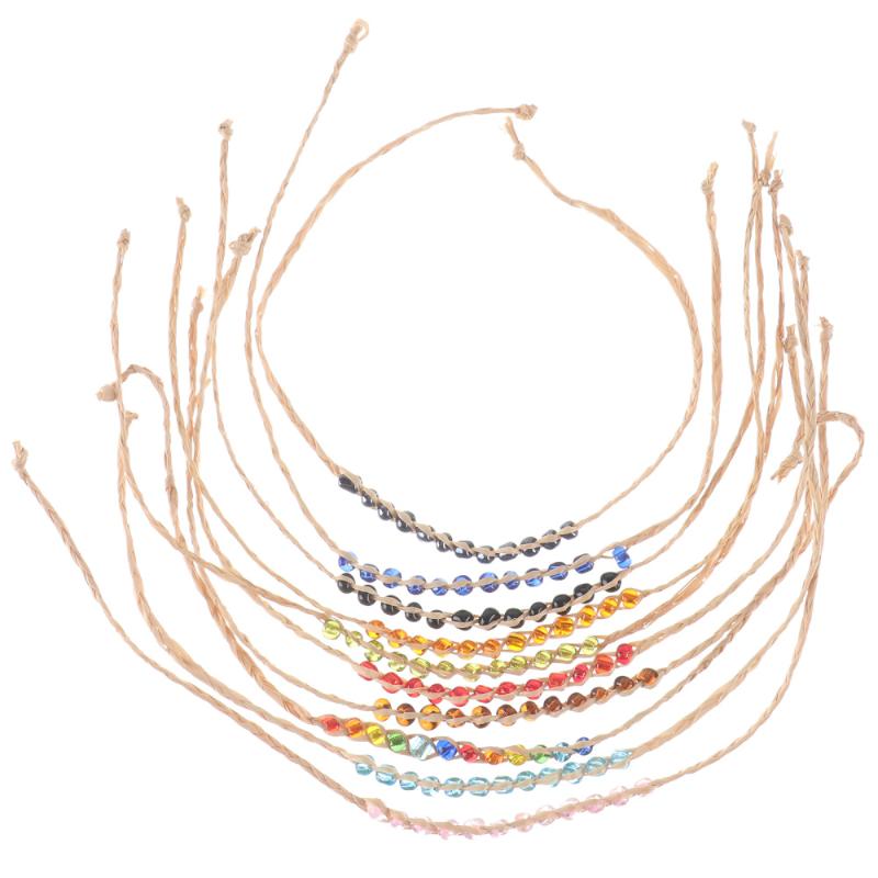 

Charm Bracelets 10Pcs Fortune Decorative Hand-woven Wishing Wristbands