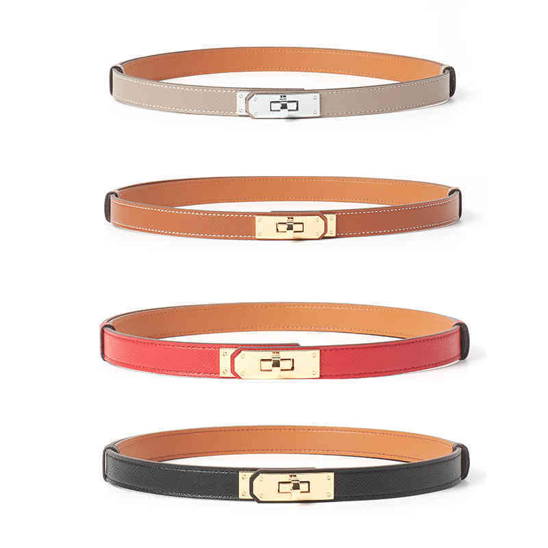 

Belts Kelly womens leather belt skirt thin waist buckle decorative gift, Black