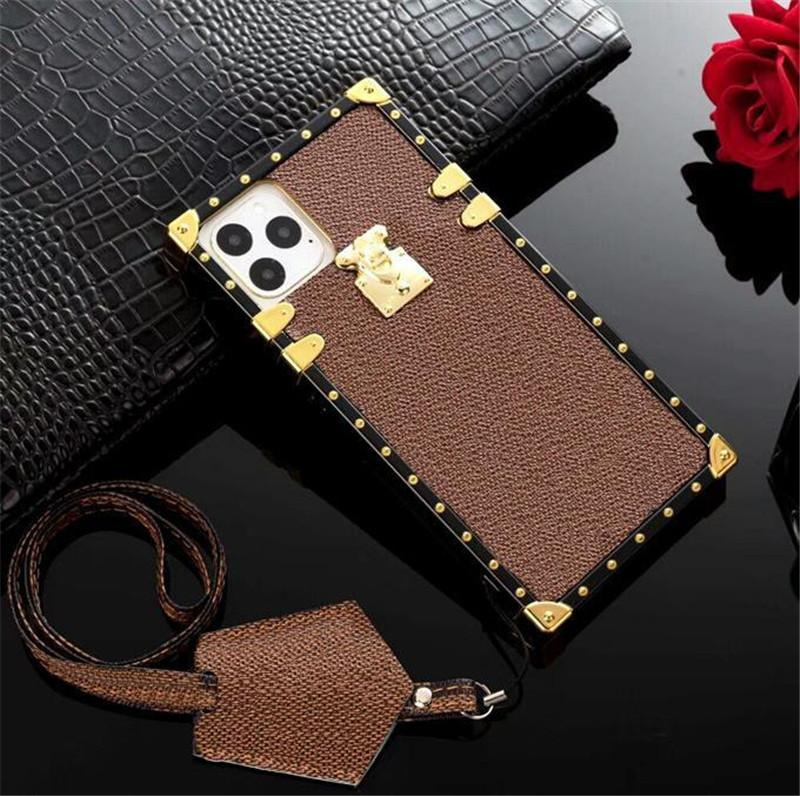 

Luxury designer L Flower womens Square Phone cases for iPhone 14Pro Max 14Plus 13pro xr xsmax 11promax 12 13 promax fashion classic small Flowers PU Leather case Cover, Black square without strap