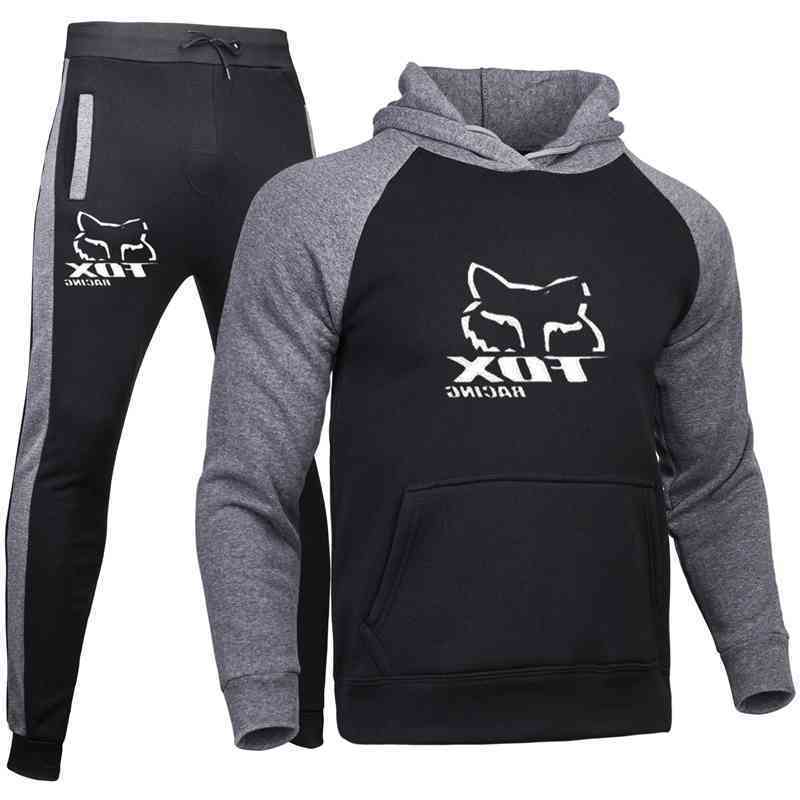 

2020 men's Sweater Hoodie sportswear two piece Fox Racing printed sweater, Black
