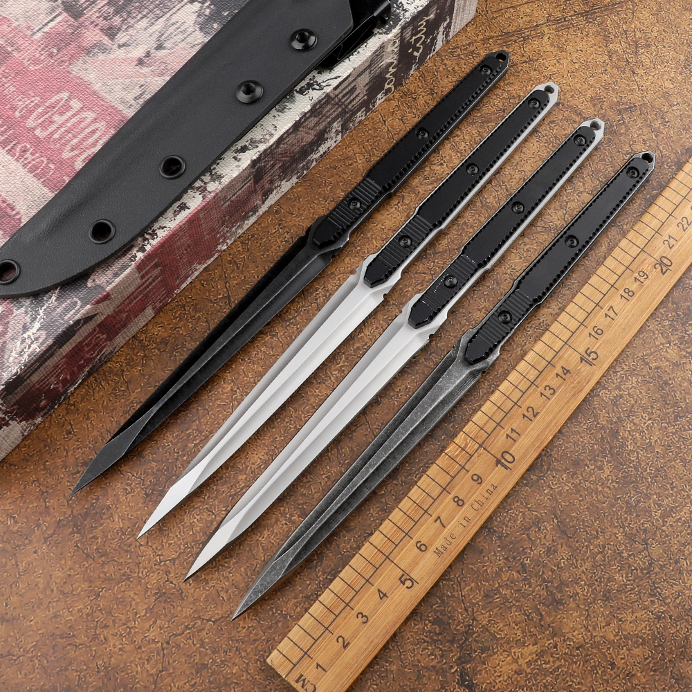 

440C blade HN-9/HavocWorks hand-stabbed straight knife aviation aluminum handle tactical self-defense combat camping hunting outdoor tool