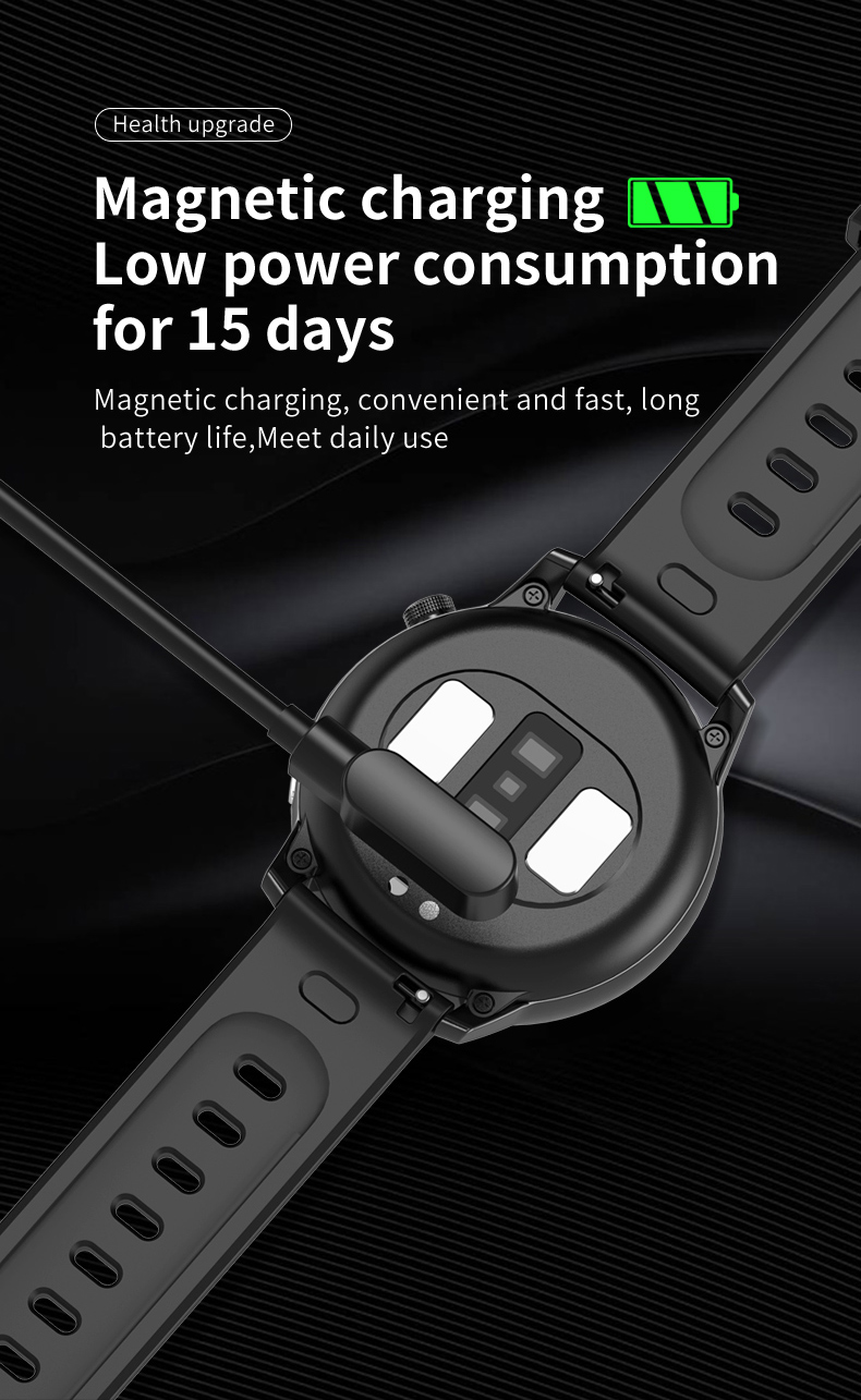 

2021 smart watch ECG PPG Fitness Tracker 24 hours Heart Rate Monitor temperature weather calorie alarm clock for men womeng, Black