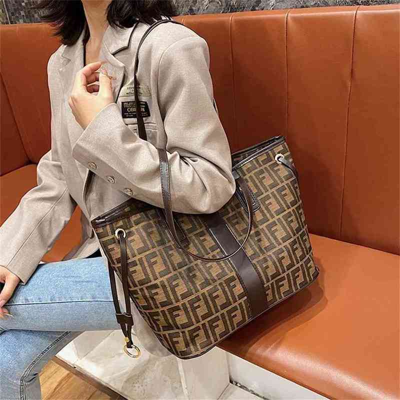 

Large bag women's new canvas one shoulder hand Mommy large capacity Shopping Bag Tote, Rhombic lattice