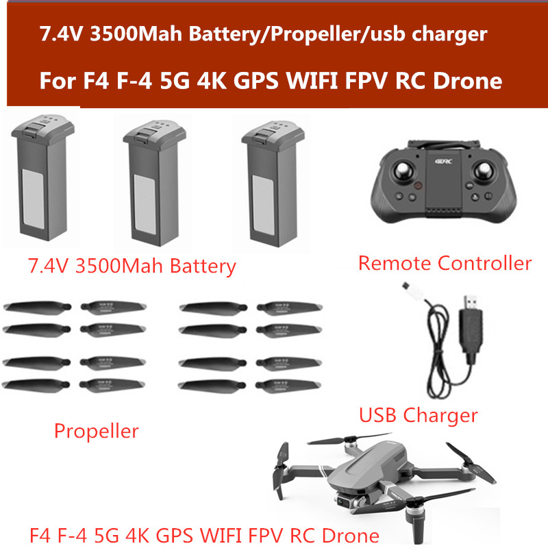 

1PCS or 2PCS 7.4V 3500mAh Rechargeable Battery for F4 F-4 Brushless 5G GPS WIFI FPV RC Drone F4 F-4 Battery Propeller Charger