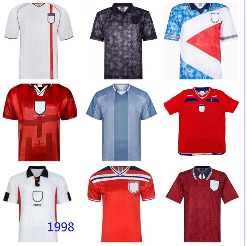 

1986 1996 1990 Retro Jerseys black out mash up shirt 1982 98 2002 2008 Shearer Beckham Soccer Jersey 1989 Gerrard Scholes 1994 Gascoigne vintage classic