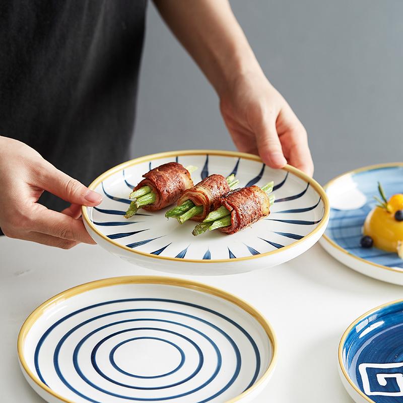 

Dishes & Plates Japanese Hefeng Ceramic Dish Family Creative Steak Western Net Red Combination