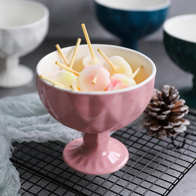

Bowls Japanese Cute Ceramic Ice Cream Bowl Creative Simple Yogurt Cup Small Porcelain Fruit Dessert Salad Tableware