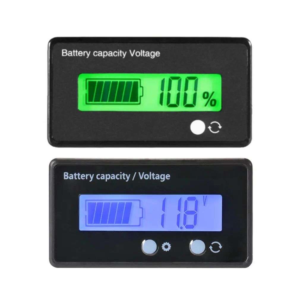 

12V 24V 36V 48V 6V-63V LCD Voltmeter Lead-Acid Battery Capacity Indicator - Blue