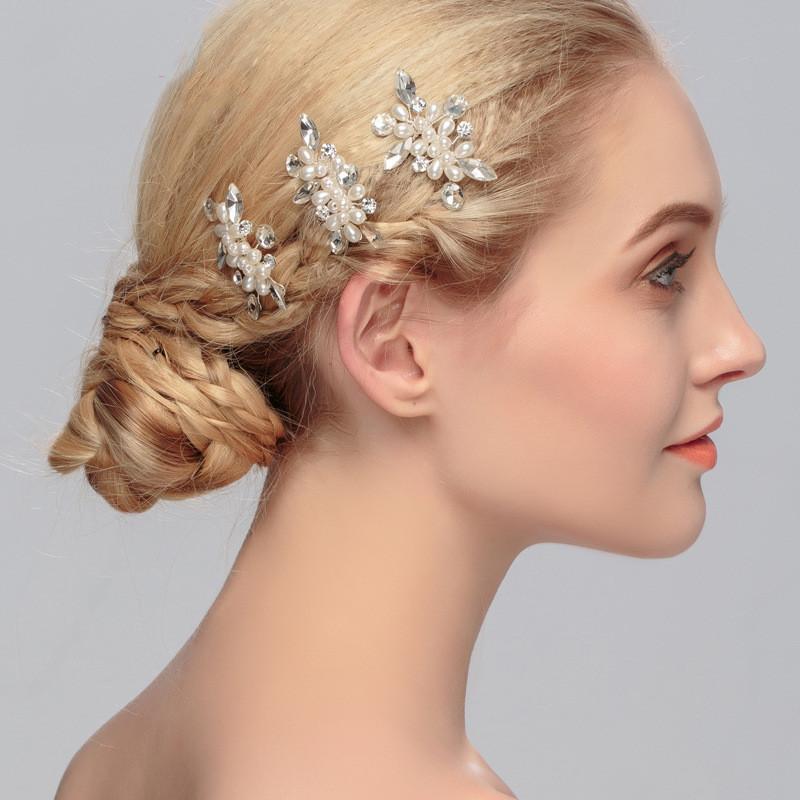

Hair Clips & Barrettes Arrival Silver Wedding Combs For Bride Rhinestones Pearls Women Bridal Headpiece Jewelry Accessories MY3415, Golden;silver