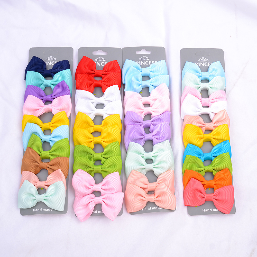 

Baby Hair Clips Barrettes Kids bowknot barrette Solid Grosgrain Hairpins Clippers Girls Cute headwear Hair Accessories 10pcs/set KFJ342, 12 types