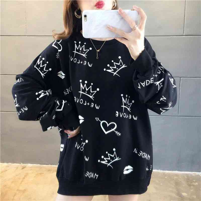 

women's hoodies & sweatshirts thicker sweater big size belly slimming long-sleeved jacket upper trend zgcv, Black