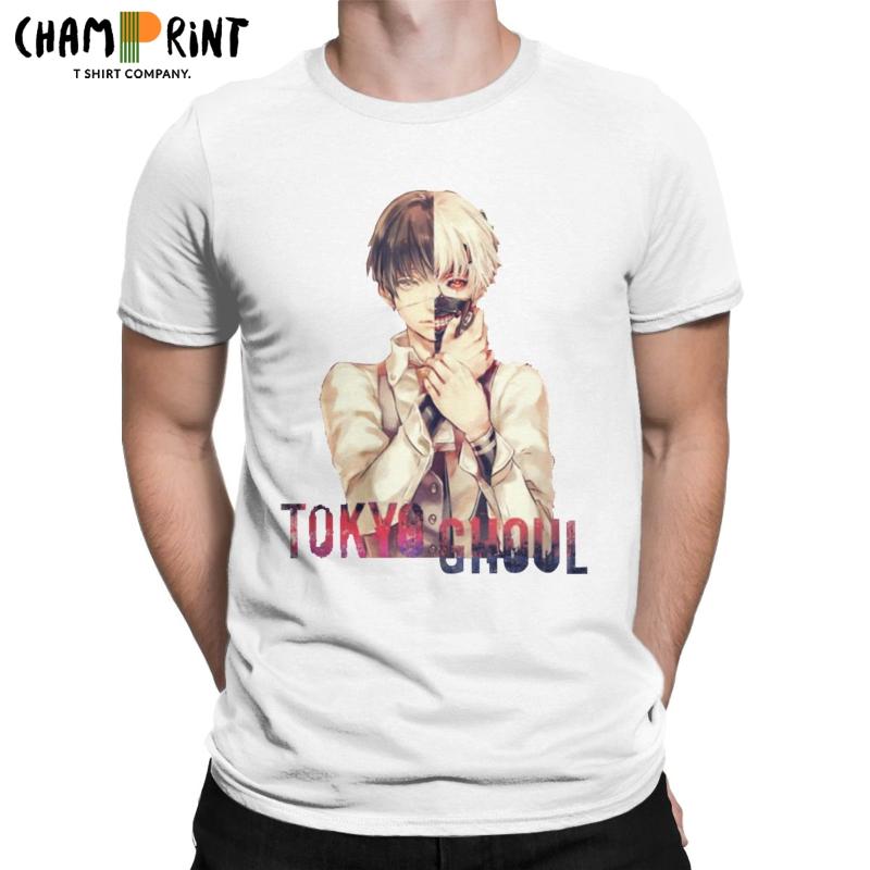 

Fashion All-match Men's T-Shirts Tokyo Ghoul Kaneki for Men 100% Cotton Funny Crewneck Tees Shirt Short Sleeve Clothing Tops, Dark grey