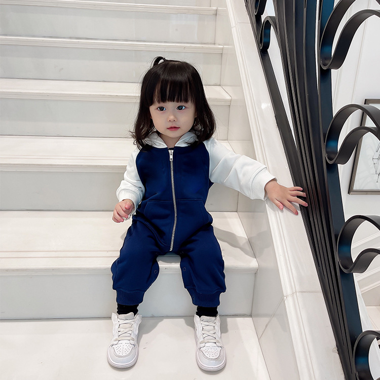 

Autumn Winter Infant Baby Boys Rompers Newborn Cute Girls Thick Cotton Hooded Jumpsuits Toddler Overalls 6-24 months, As show
