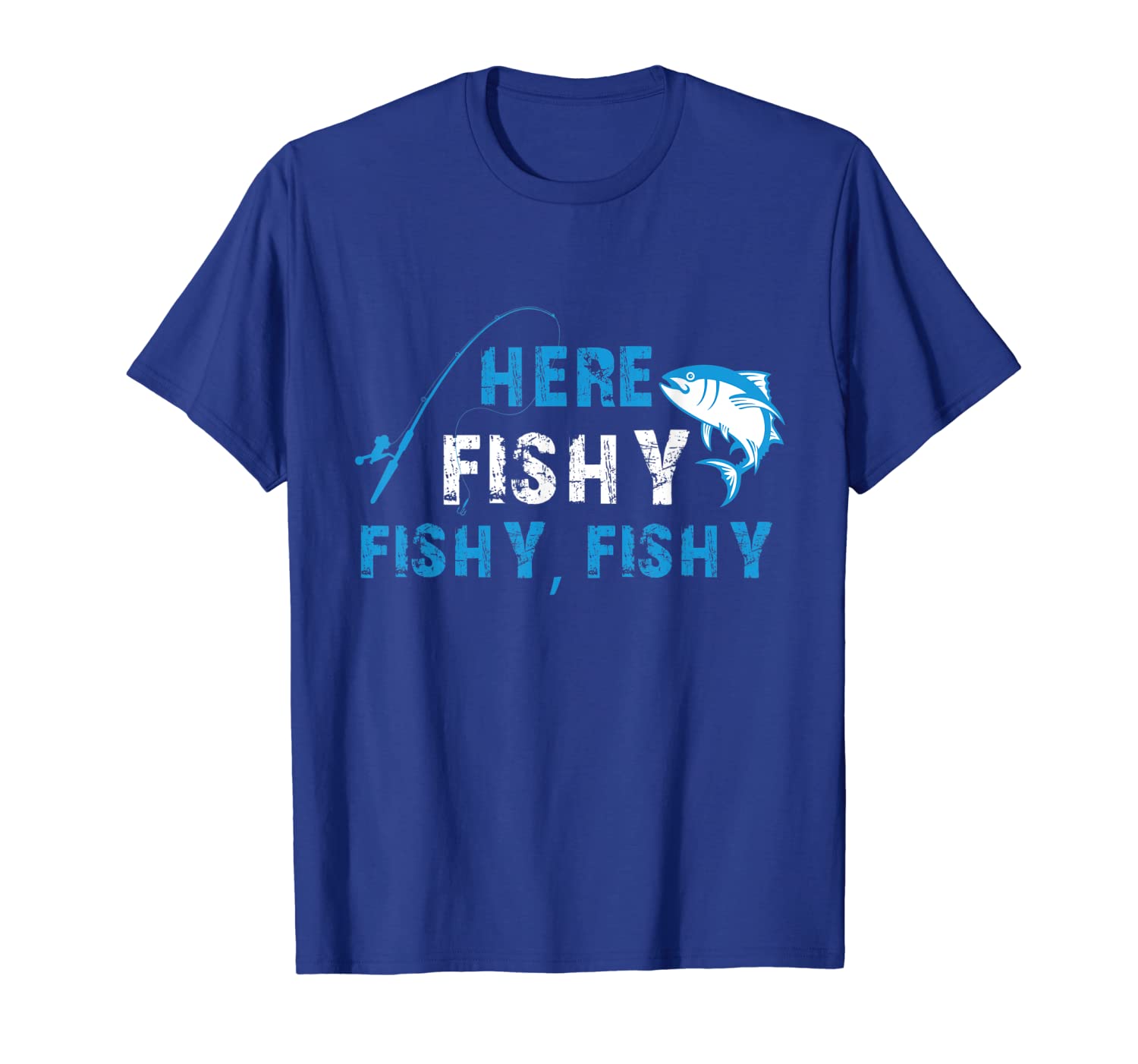 

funny fisherman here fishy fishy fishy t-shirt gift, White;black