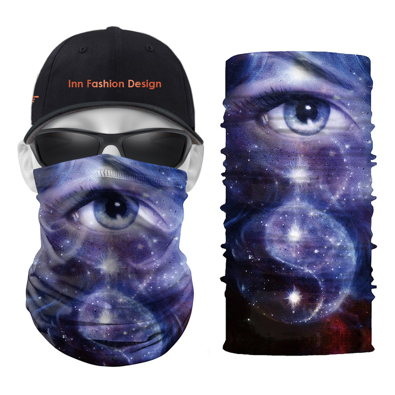 

purple eyes pattern printed magic scarf 5 pieces per package comfortable fashion riding sunscreen seamless wweat absorption high elasticity, Blue;gray