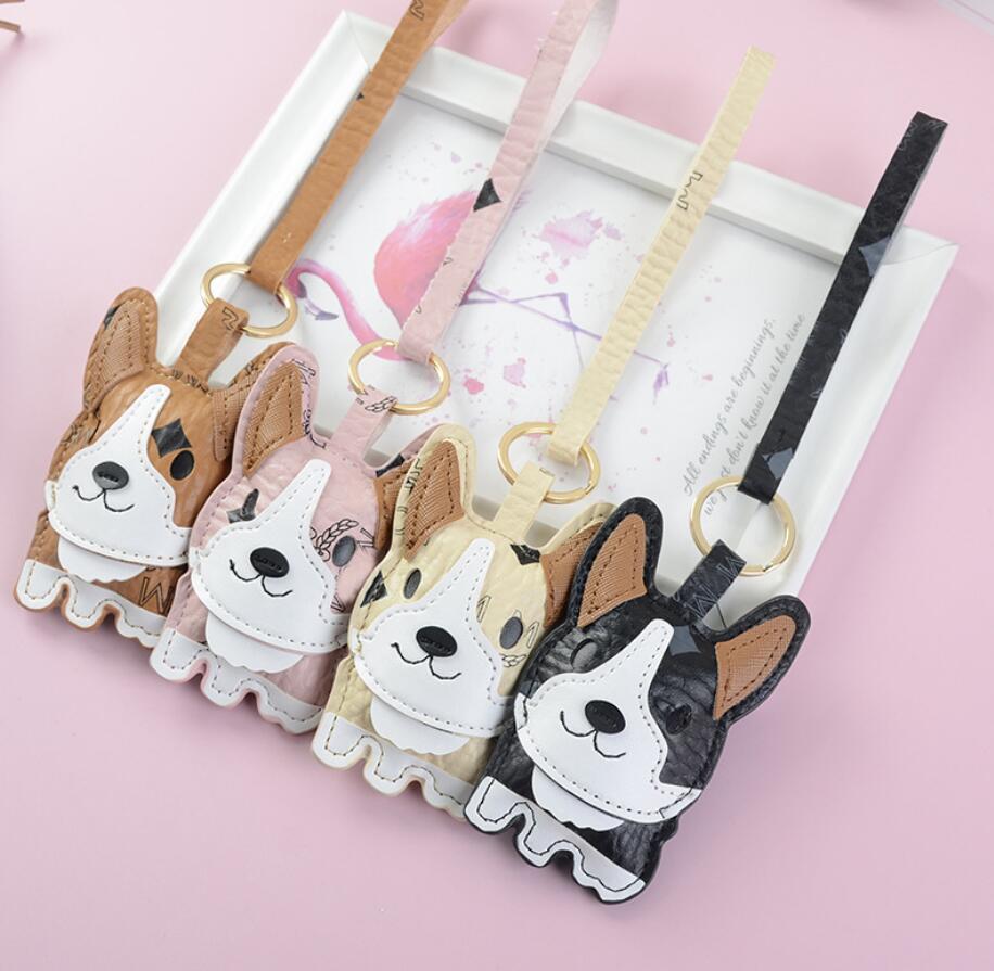 

Wholesale Anmal Key Rings Fashion Designer Bag Backpack Flower Printing KeyChain Charm Cartoon Dog PU Leather Car Keychains Phone Pendant Jewelry Accessories