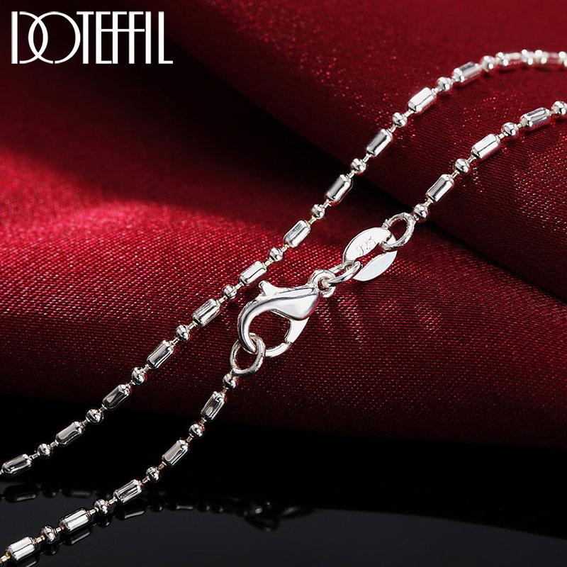 

Chains DOTEFFIL 925 Sterling Silver 16/18/20/22/24/26/28/30 Inch Bamboo Chain Necklace For Women Man Fashion Wedding Charm Jewelry