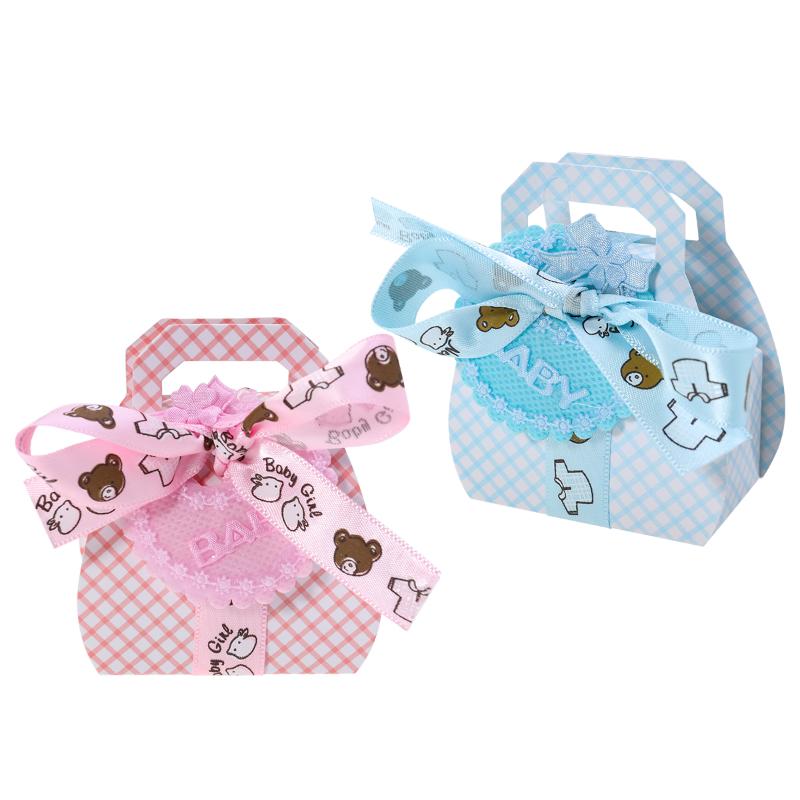

Gift Wrap 12pcs Baby Birthday Candy Box Portable Hand Carry Storage Case For Party )