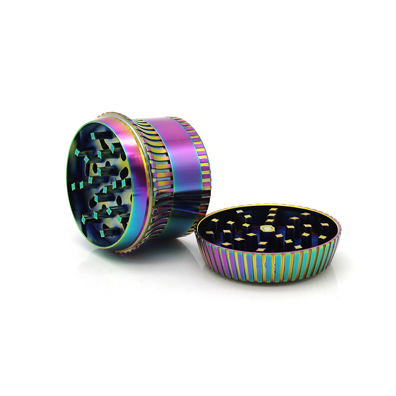 

Drum and mushroom head shape smoking herb grinders with vertical stripes 4 layers tobacco crusher ganter cigarette grinding use