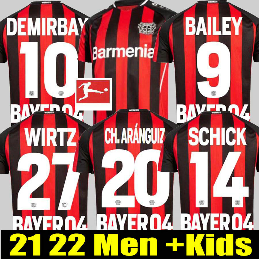 

2021 2022 Leverkusen Soccer Jerseys HAVERTZ PALACIOS BAILEY football shirt set DEMIRBAY VOLLAND TAH 21 22 Men kids kit, Home adult